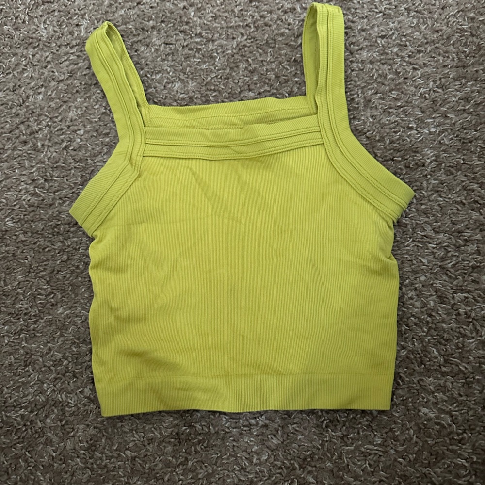 Green Ribbed Tank Top - Picture 3 of 7